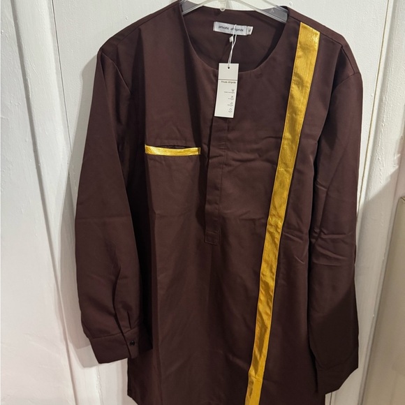 Brown and gold Afripride set #AfricanFashion size XL - Picture 4 of 4